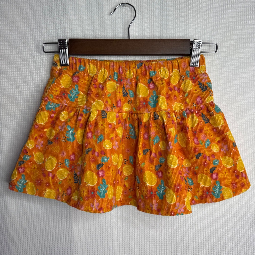 Childrens Place Girls Orange Corduroy Pumpkin Harvest Skirt Size S 5/6 Fall
